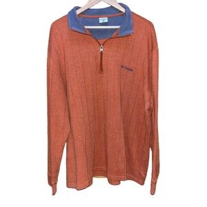 Columbia Men's XXL Burnt Orange Quarter Zip Outdoor Longsleeve Sweater Jacket